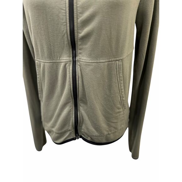 Threads 4 Thought Green Black Trim Modal Spandex Zip Front Hoodie - Picture 3 of 7